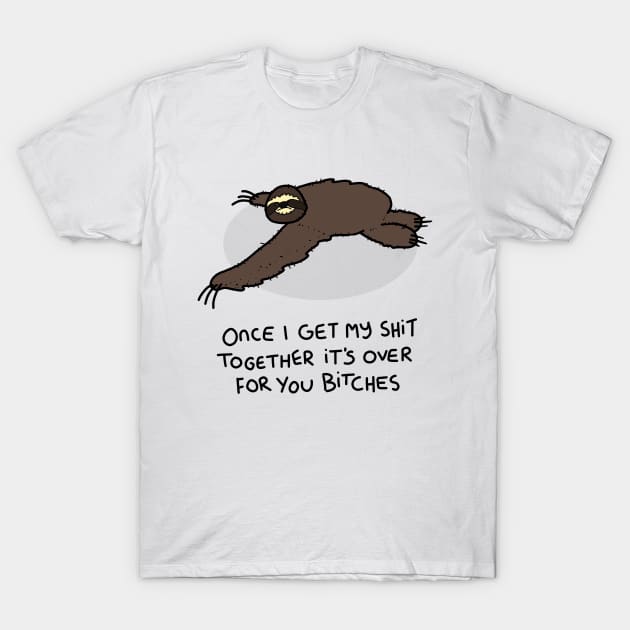 Grumpy Sloth T-Shirt by grumpyanimals